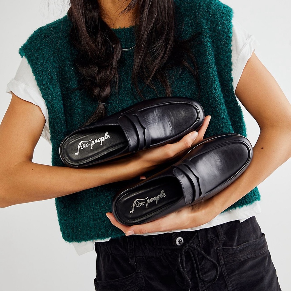 Free People Black Mules